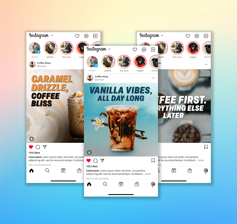 Cover image for Instagram Post Designs for Coffee Shop