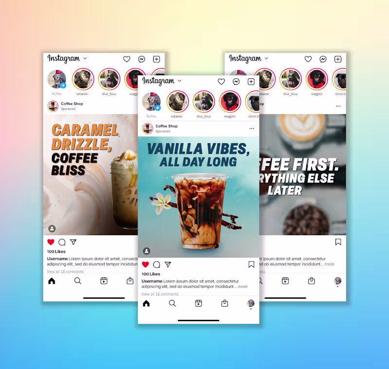 Cover image for Instagram Post Designs for Coffee Shop