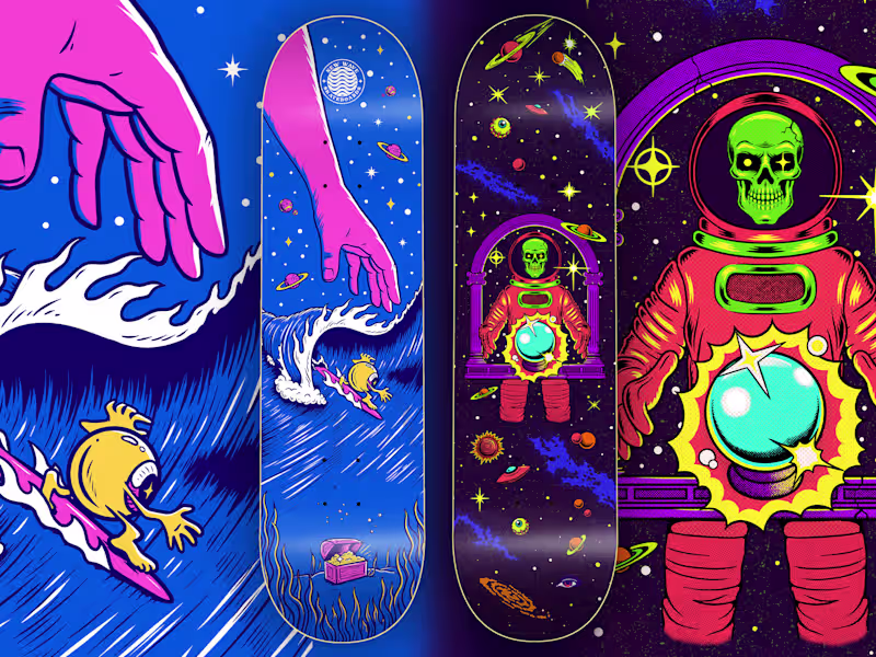 Cover image for Design and illustration for skateboard deck , any style