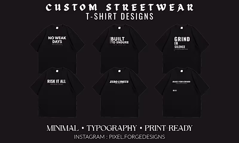 Cover image for Streetwear Typography T-Shirt Design Collection — PERFECT