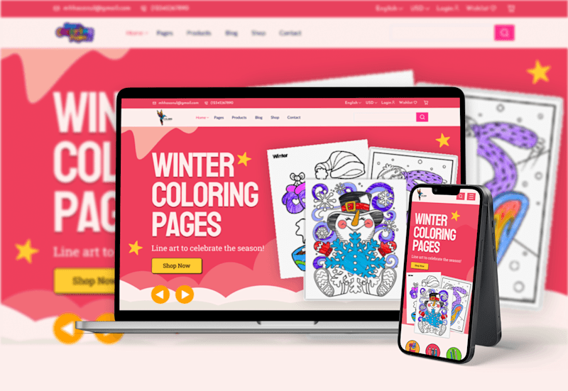 Cover image for Kids Coloring Book Landing Page Design Redesign