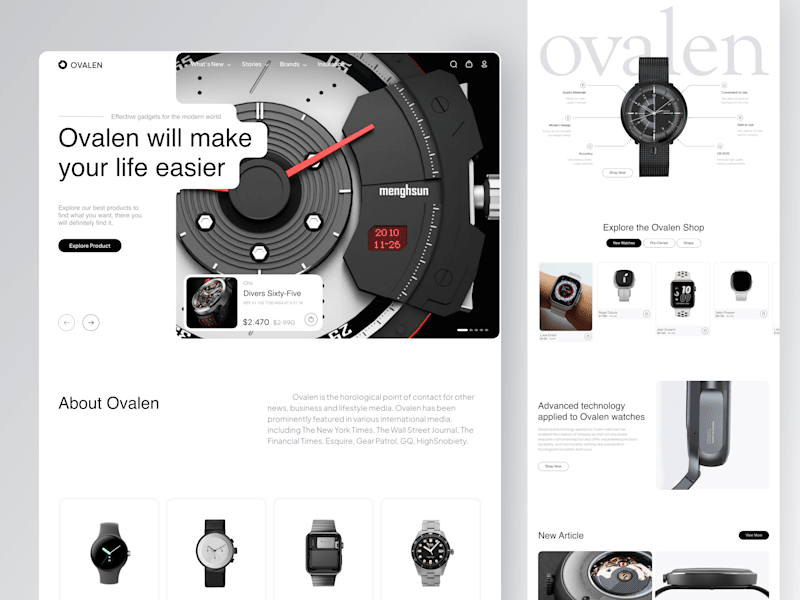 Cover image for Ovalen - Ecommerce Landing Page