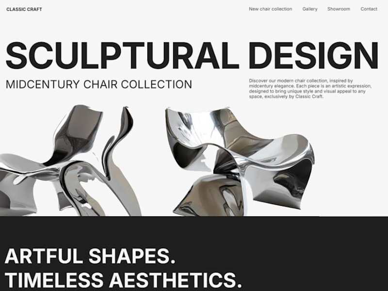 Cover image for A Website for a Collection of Midcentury Style Chairs