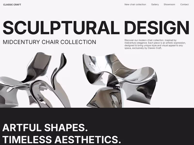 Cover image for A Website for a Collection of Midcentury Style Chairs