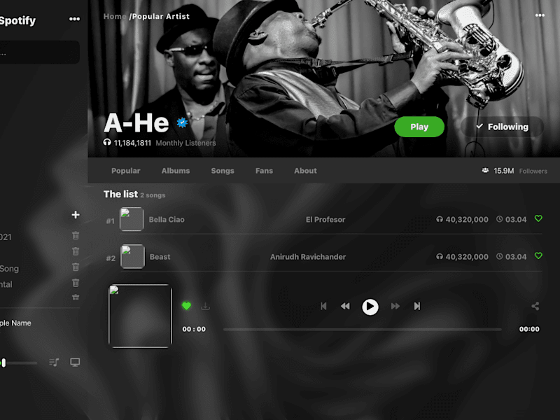 Cover image for Spotify Clone 