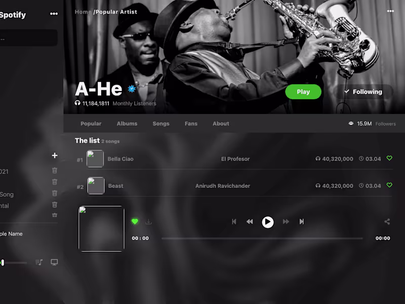 Cover image for Spotify Clone 
