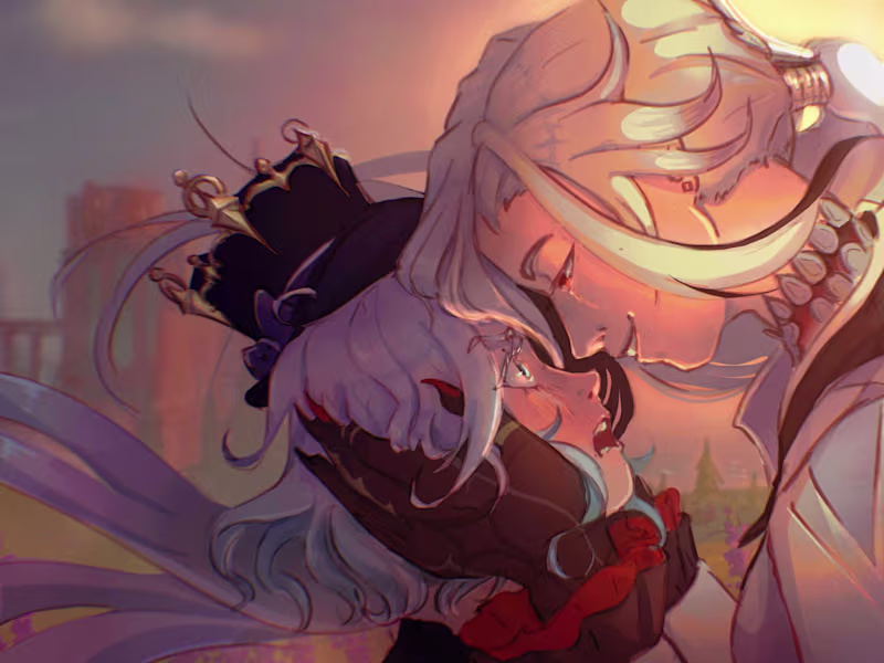 Cover image for Genshin Arlecchino  and Furina Fanart