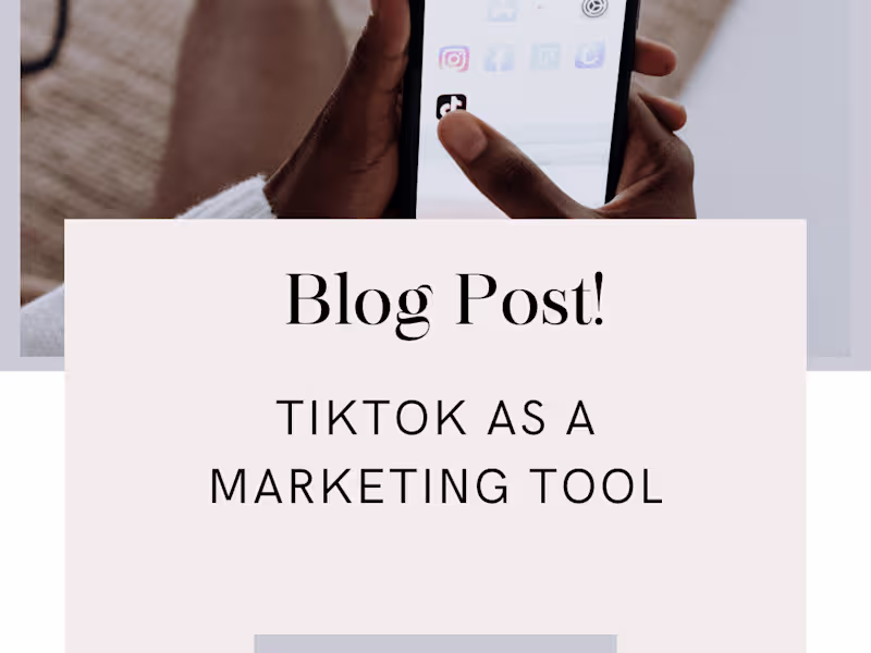Cover image for Tiktok as a marketing tool.