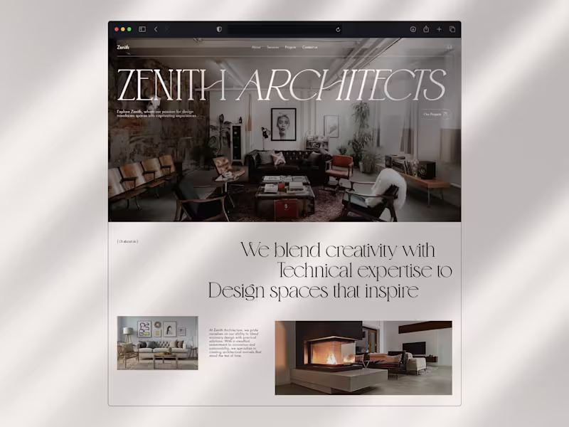 Cover image for Elegant, modern website design for an architecture studio.