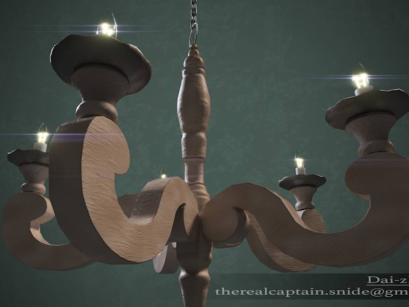 Cover image for Wooden Chandelier - 3D model by Dai-zha (@CaptainSnide)