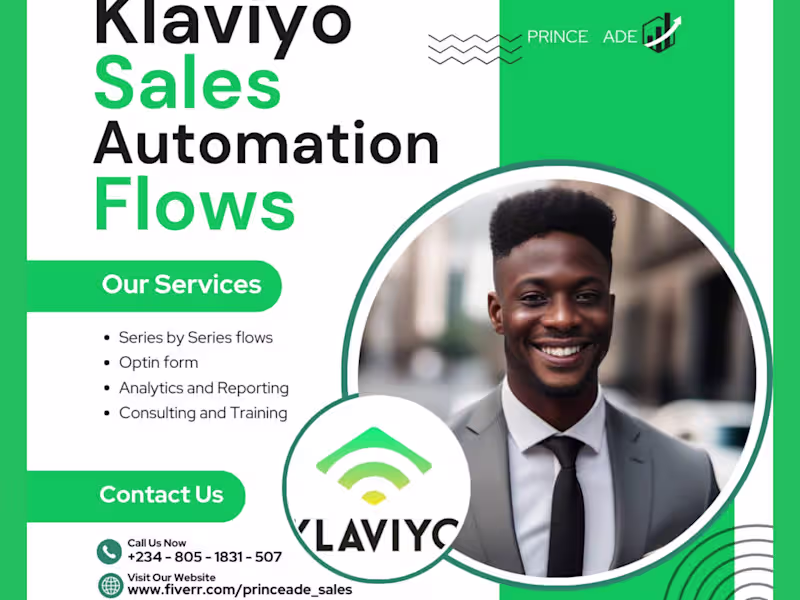 Cover image for I WILL SET UP KLAVIYO EMAIL MARKETING KLAVIYO FLOWS SHOPIFY.