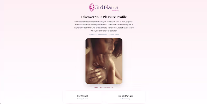 Cover image for Intimate wellness quiz app designed