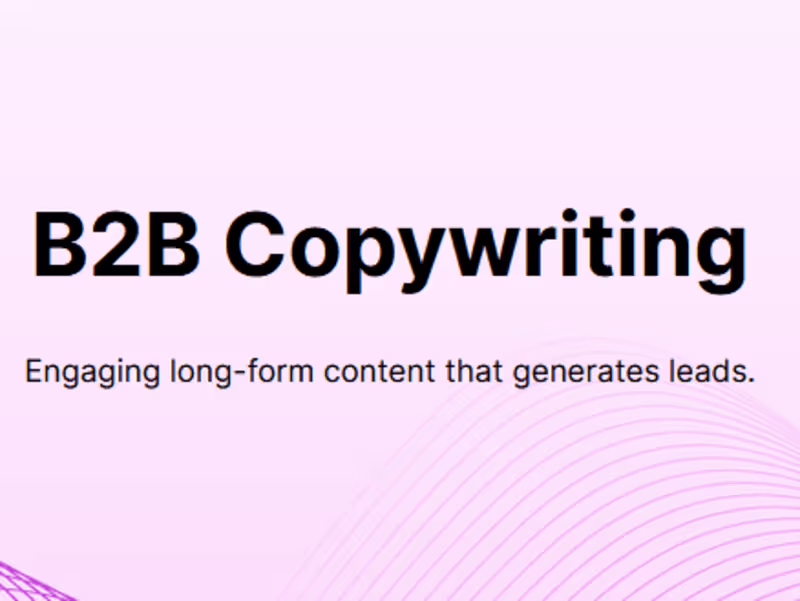Cover image for B2B Copywriting & Content Strategy