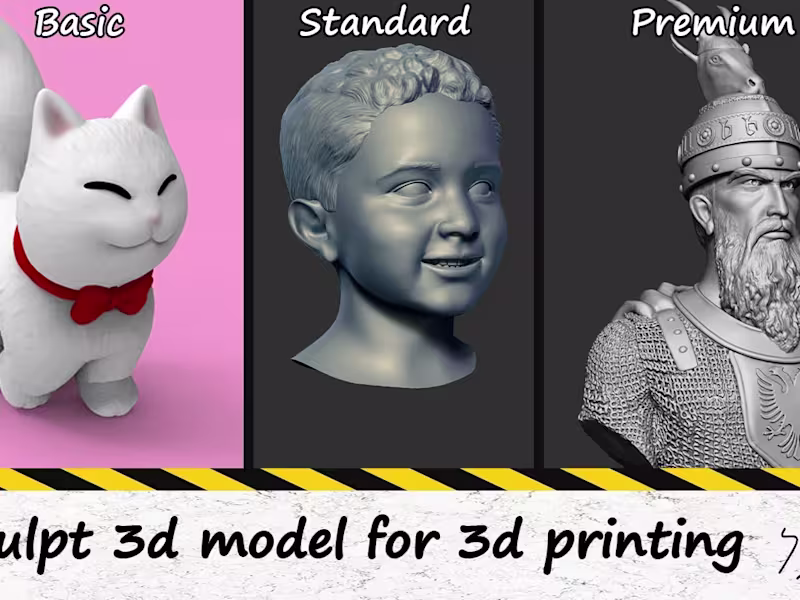 Cover image for I will sculpt 3d model for 3d printing