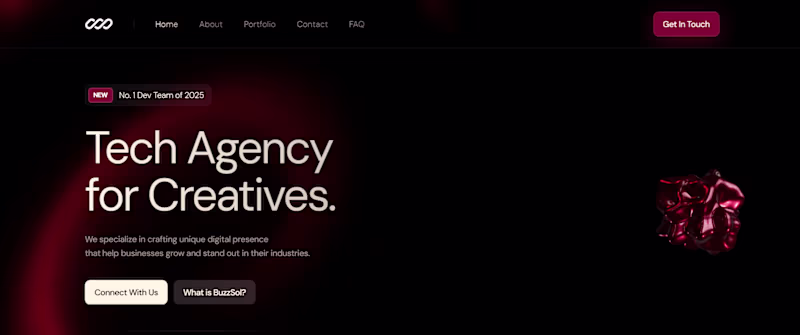 Cover image for Framer Website Development for BuzzSol, a Software Agency