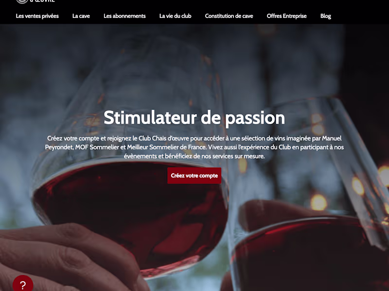 Cover image for Wine Club ERP — Chais d’Œuvre