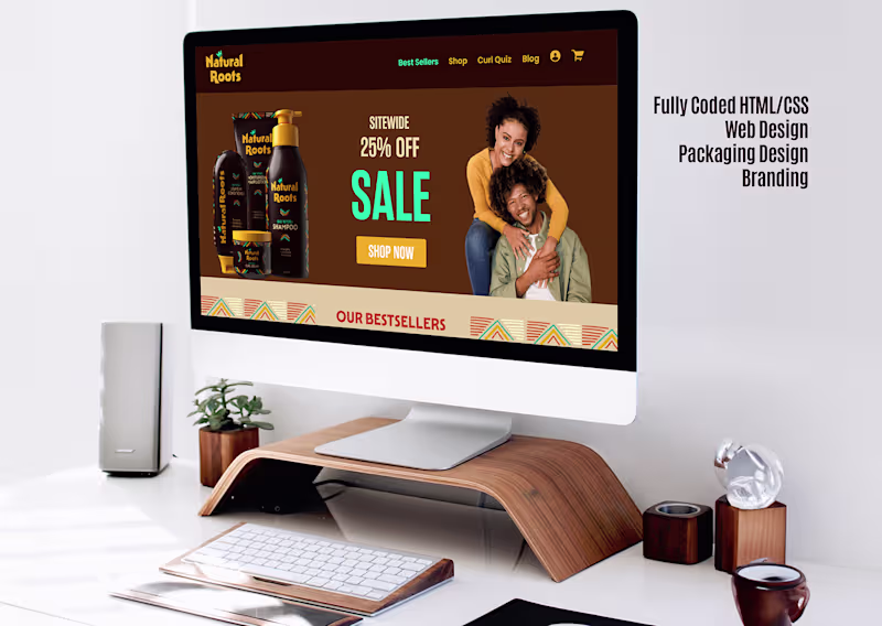 Cover image for HTML/CSS: Fully Coded Natural Roots Website :: Behance