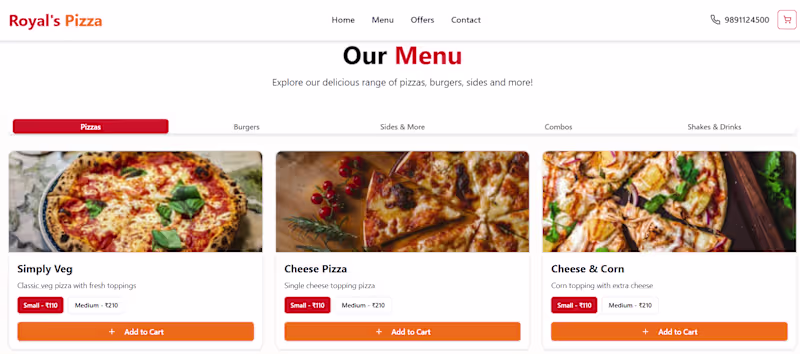 Cover image for Royal's pizza 