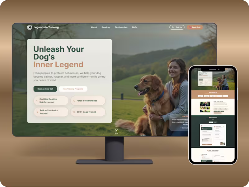 Cover image for Local Dog Training Service Landing Page Redesign