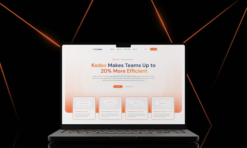 Cover image for Kodex Website Case Study, Boosted Team Efficiency by 20%