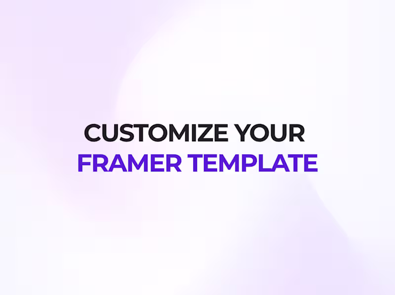 Cover image for Framer Template Customisation