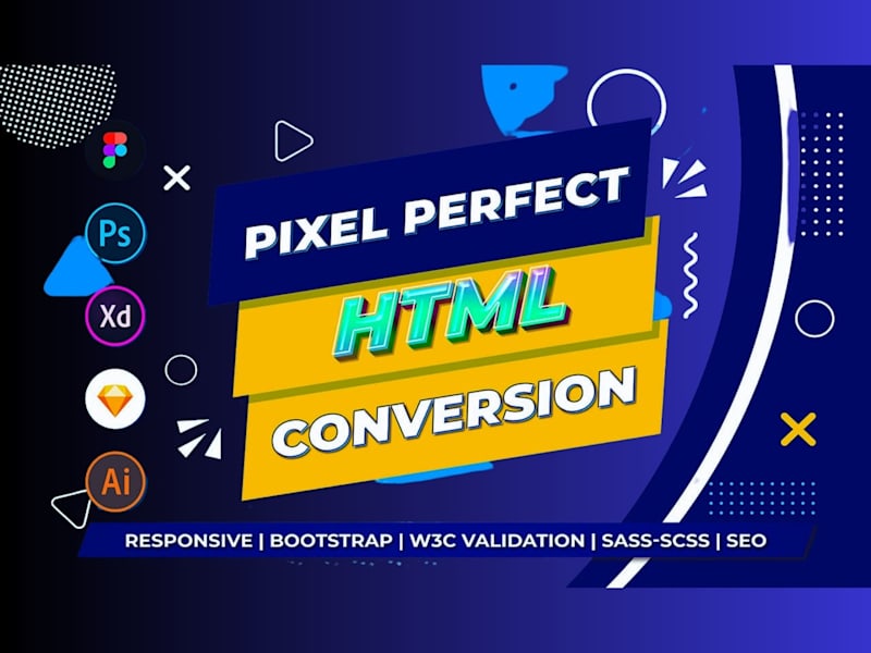 Cover image for PSD/XD/Figma to responsive HTML5 with Tailwind CSS & Bootstrap 5