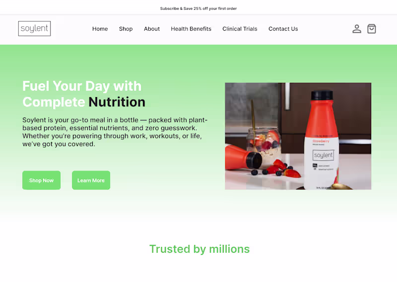 Cover image for Soylent Landing Page Redesign
