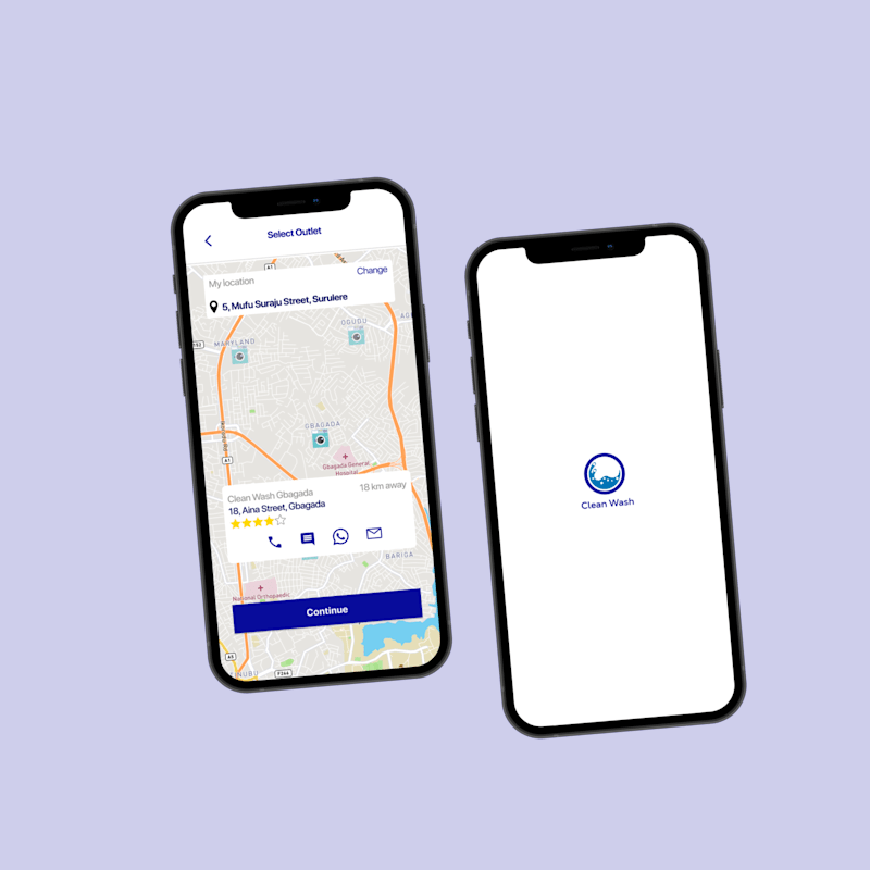 Cover image for Clean Wash Mobile App Design