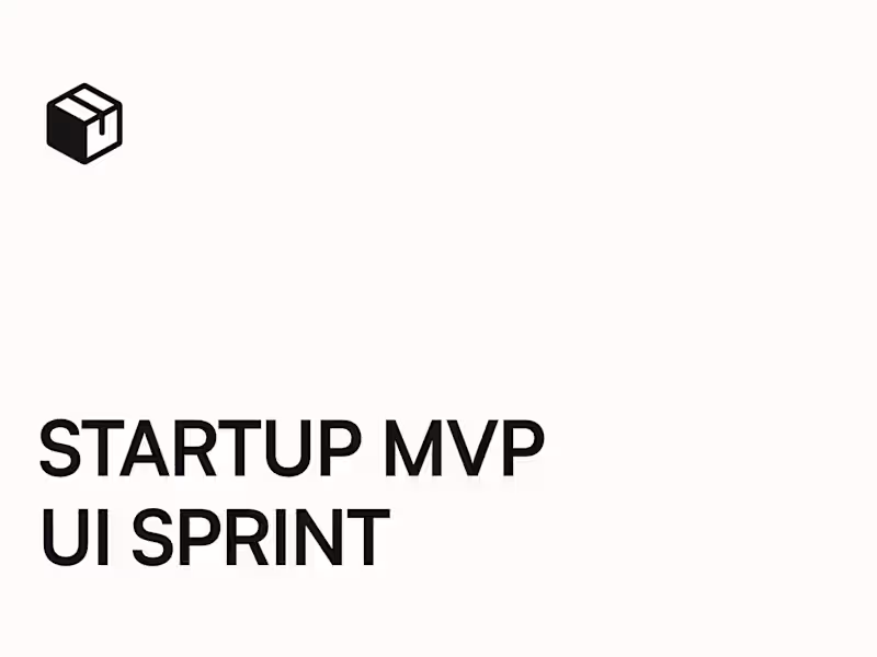 Cover image for Startup MVP UI Sprint