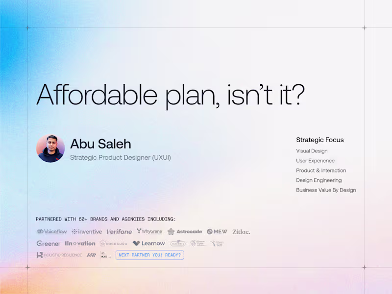 Cover image for Design Partner Retainer (Monthly)