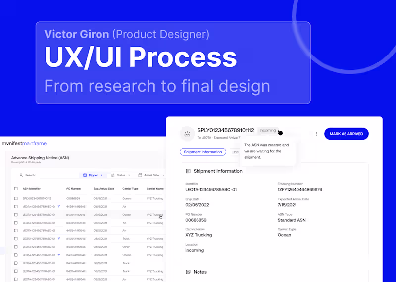 Cover image for Logistic web app SaaS - UX/UI Case Study