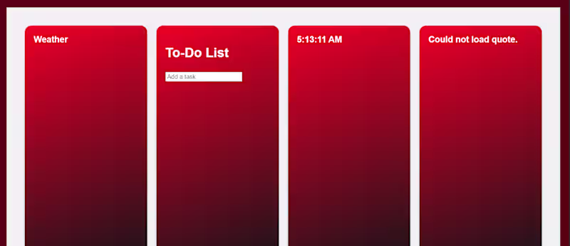 Cover image for UI development for personal dashboard