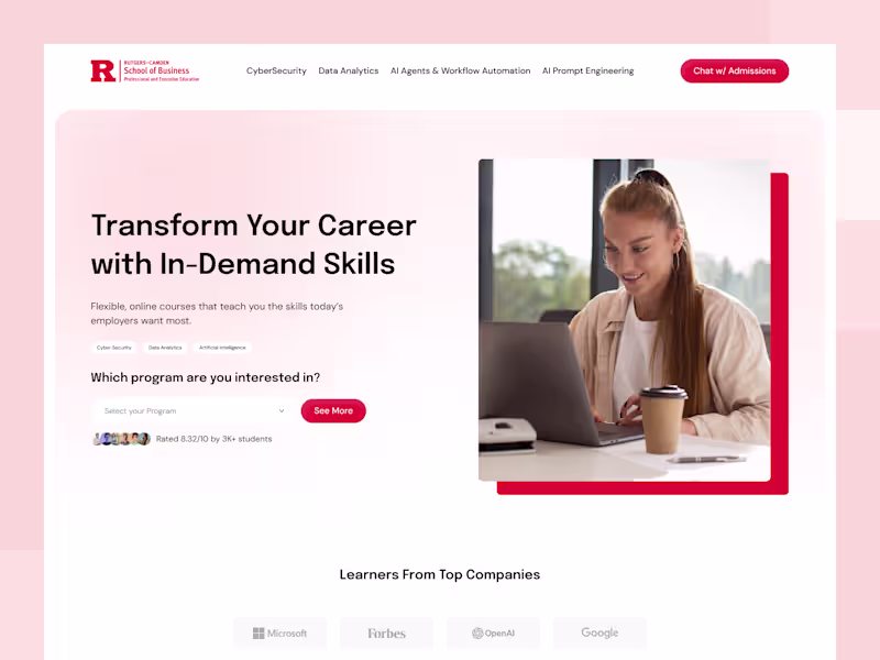 Cover image for Rutgers Business School Skills Training Website Development