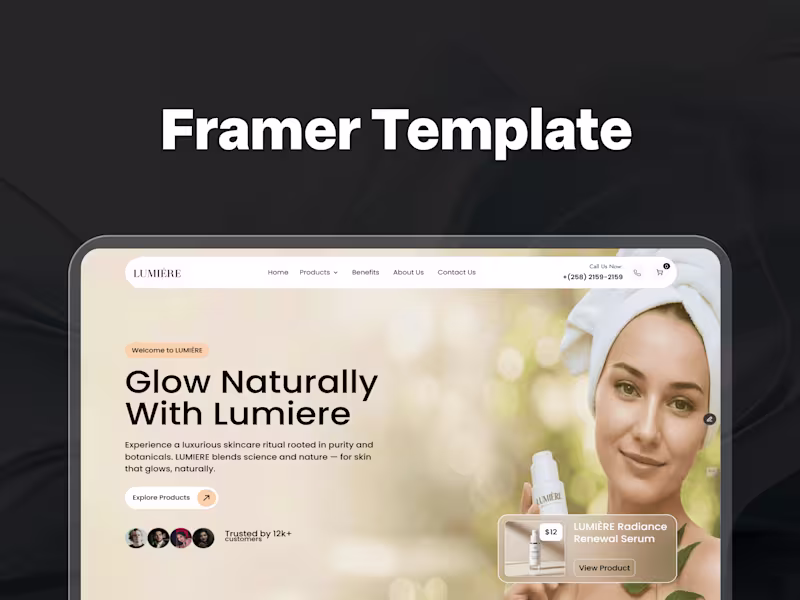 Cover image for Luxury Skincare : E-commerce Website (Framer + Shopify)