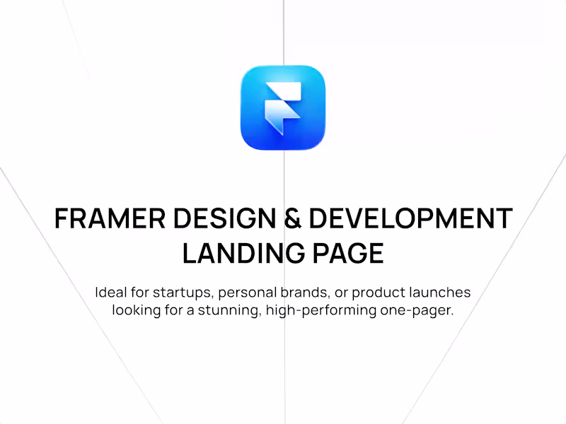 Cover image for Framer • Landing Page Design & Development