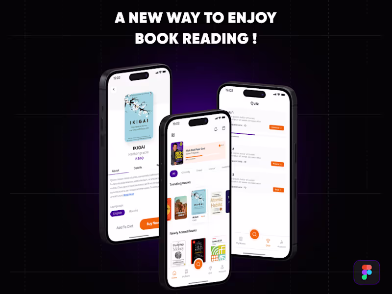Cover image for Digital book reading app I UI/UX design