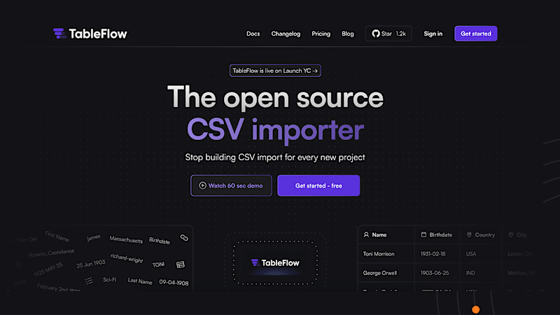 Cover image for TableFlow - The Open source CSV importer 