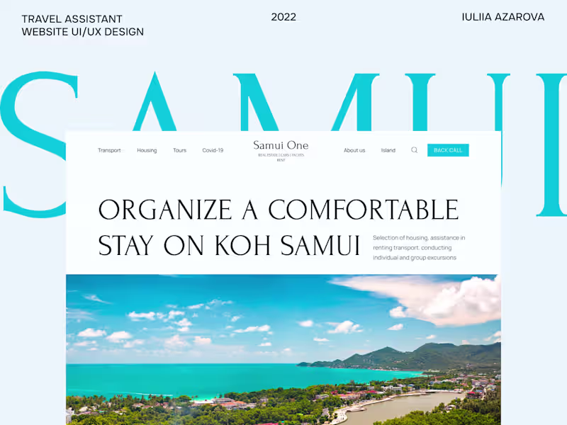 Cover image for Travel Assistant Website UI/UX Design for SAMUI ONE