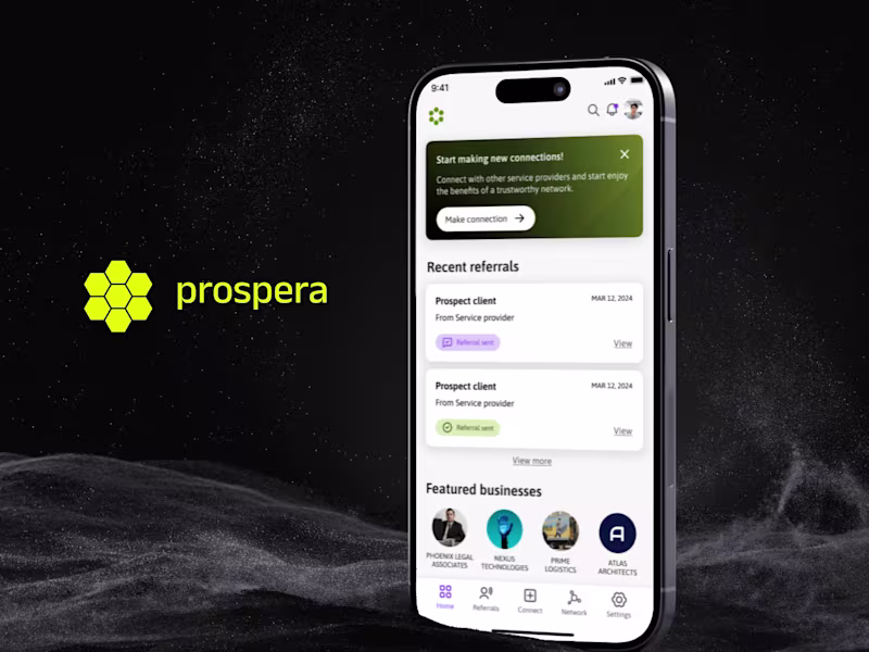 Cover image for UI/UX Design for Prospera