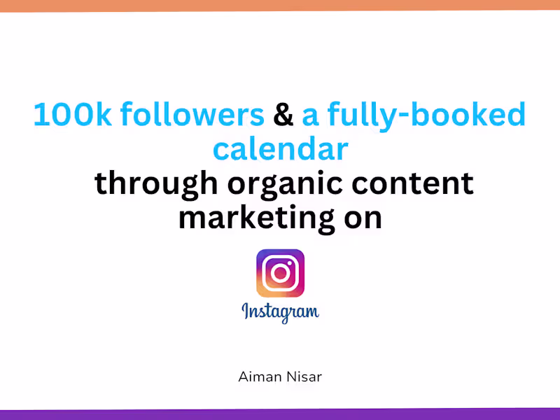 Cover image for 100k followers & a fully-booked coaching calendar in 12 months