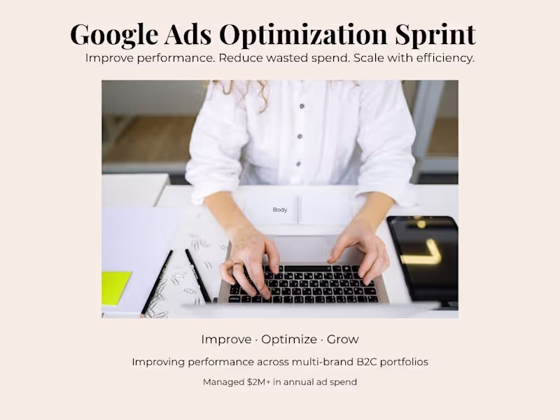 Cover image for Google Ads Optimization Sprint (30-Day Performance Boost)