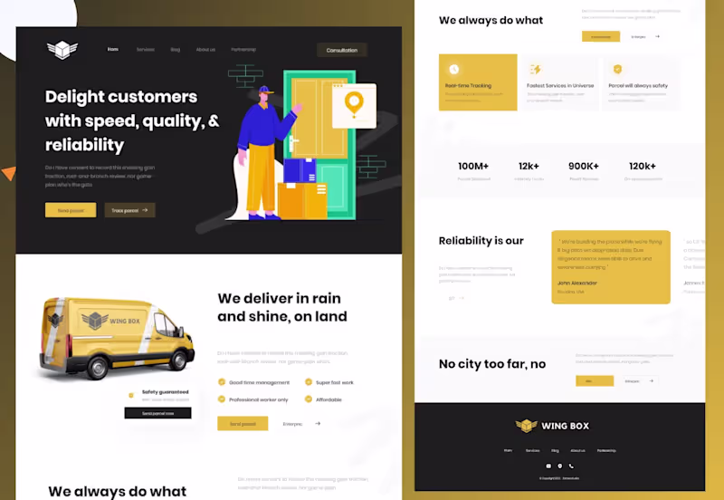 Cover image for Wingbox delivery website 