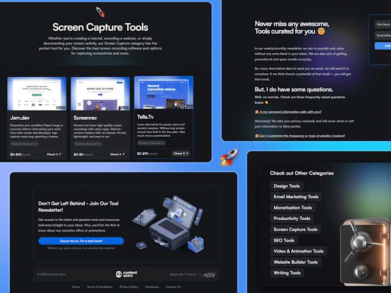 Cover image for Dynamic listing website design and development - Content Astro 