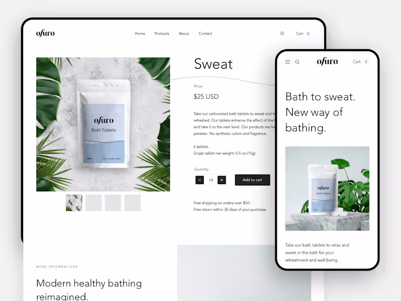 Cover image for Bath online shop (UX/UI design) 