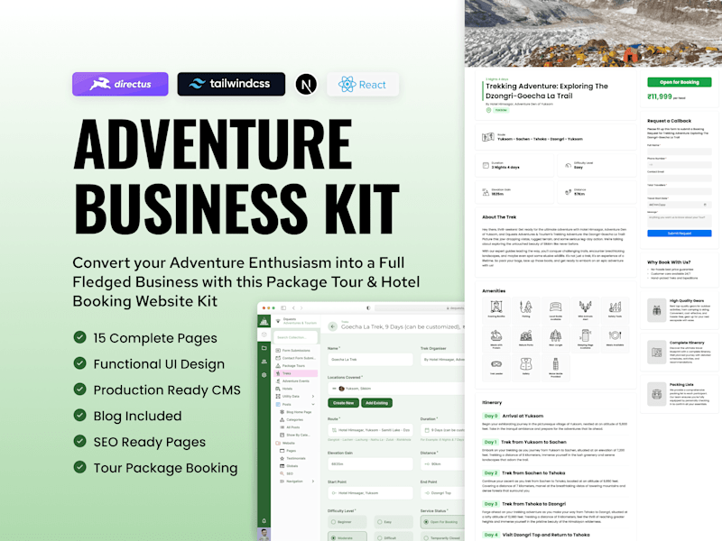 Cover image for Website & Blog for your Adventure Business powered by Directus
