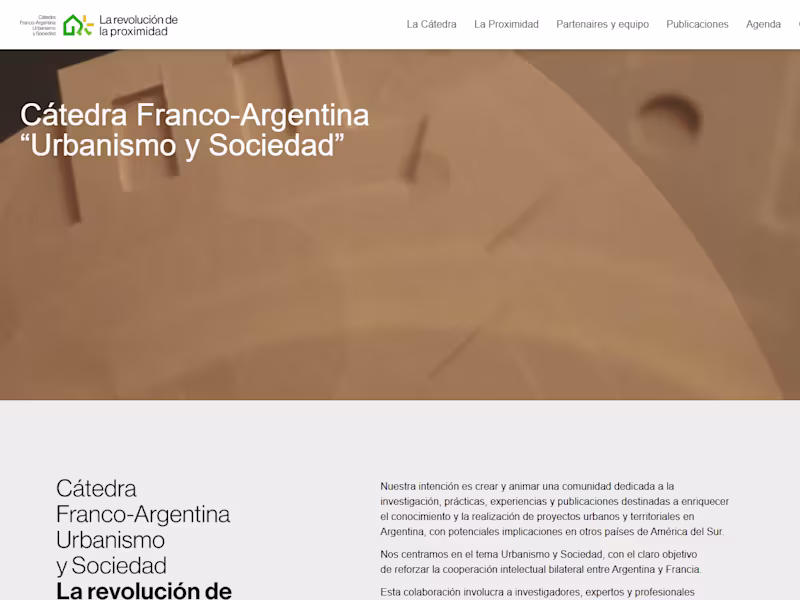 Cover image for Cátedra Franco-Argentina Urbanismo y Sociedad