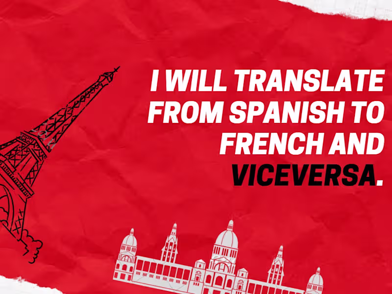 Cover image for I WILL TRANSLATE YOUR TEXT FROM  SPANISH TO FRENCH AND VICEVERSA