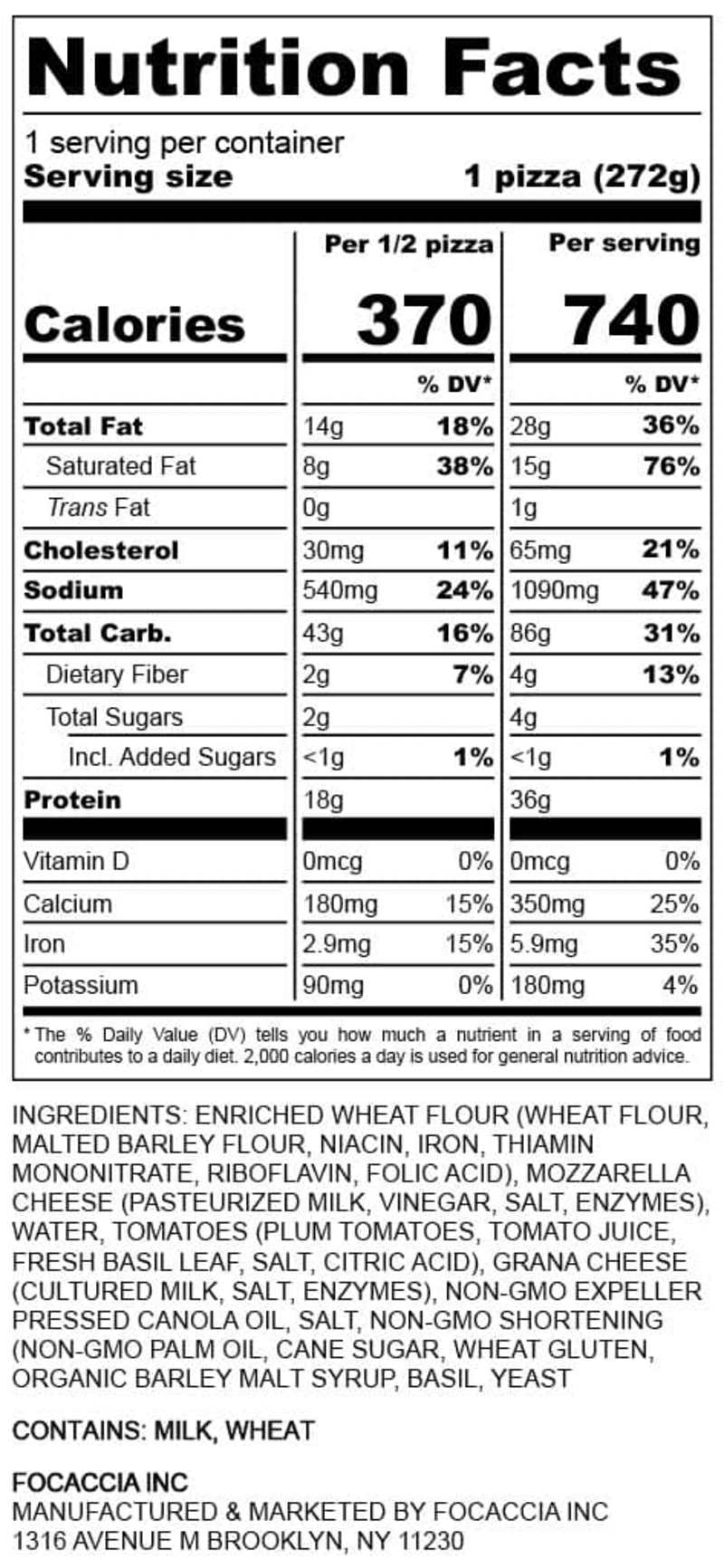 Cover image for Frozen Pizza - Nutrition Facts Label