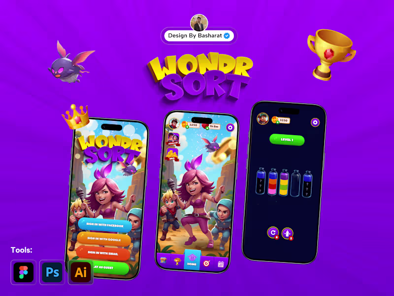 Cover image for Wondr Sort mobile app game