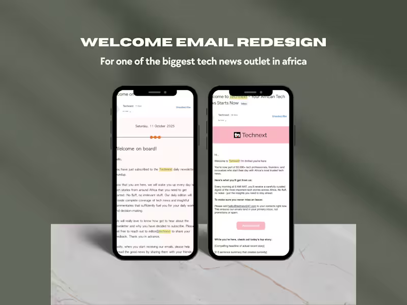 Cover image for Technext Welcome Email Redesign